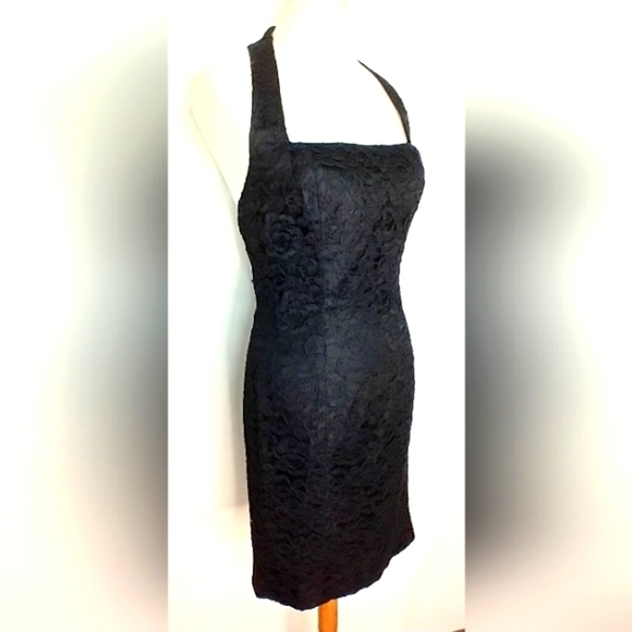 Karen Lucas Dresses & Skirts - RETRO BLACK LACE HALTER